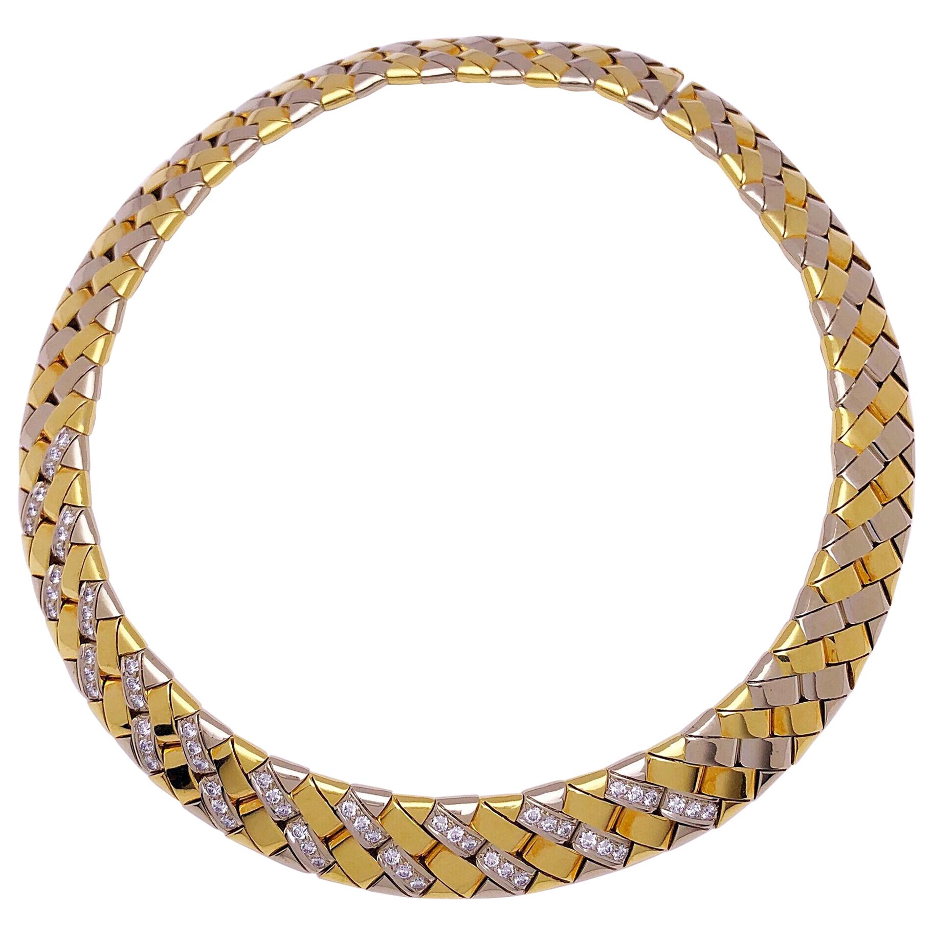 Chimento 18KT Yellow & White Gold Reversible Necklace with 3.60ct. Diamonds