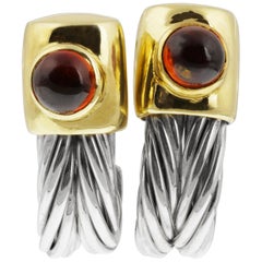 Tiffany & Co Rare Red Amber Earring, retired, vintage in 18ct Gold & Silver wire