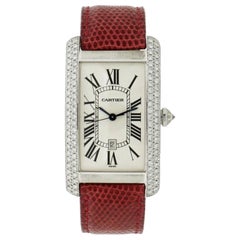 Cartier Large American Tank White Gold Wristwatch