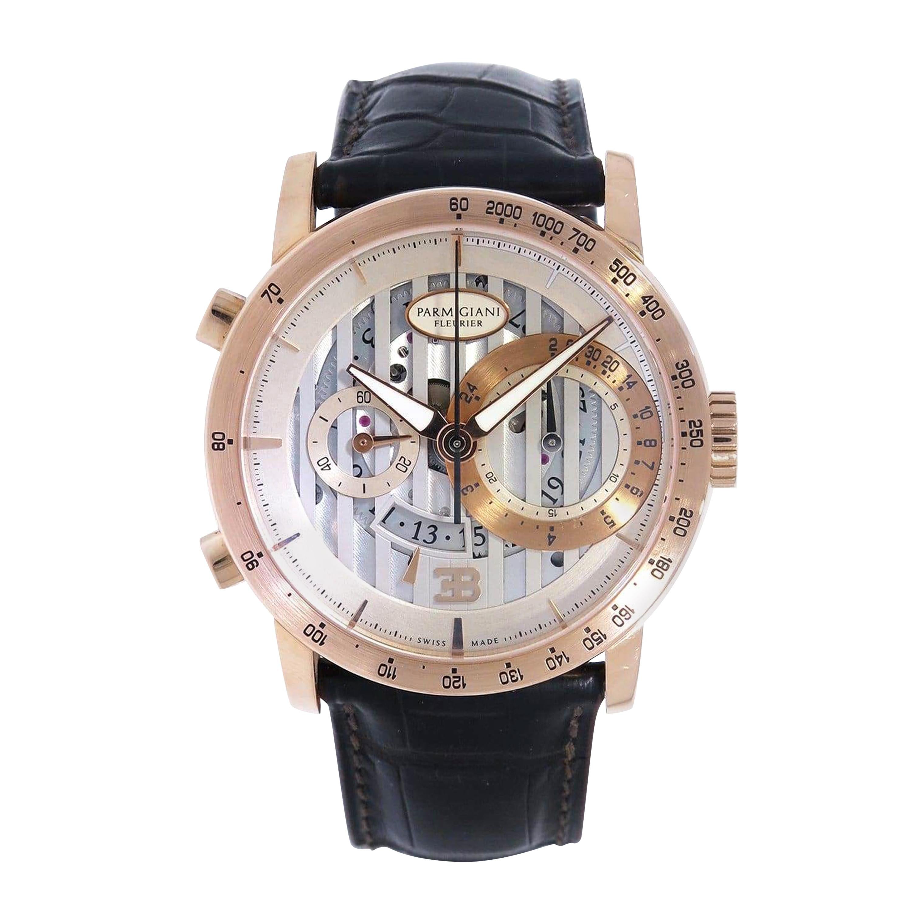 Parmigiani Bugatti Atalante Flyback Chronograph Rose Gold Wristwatch