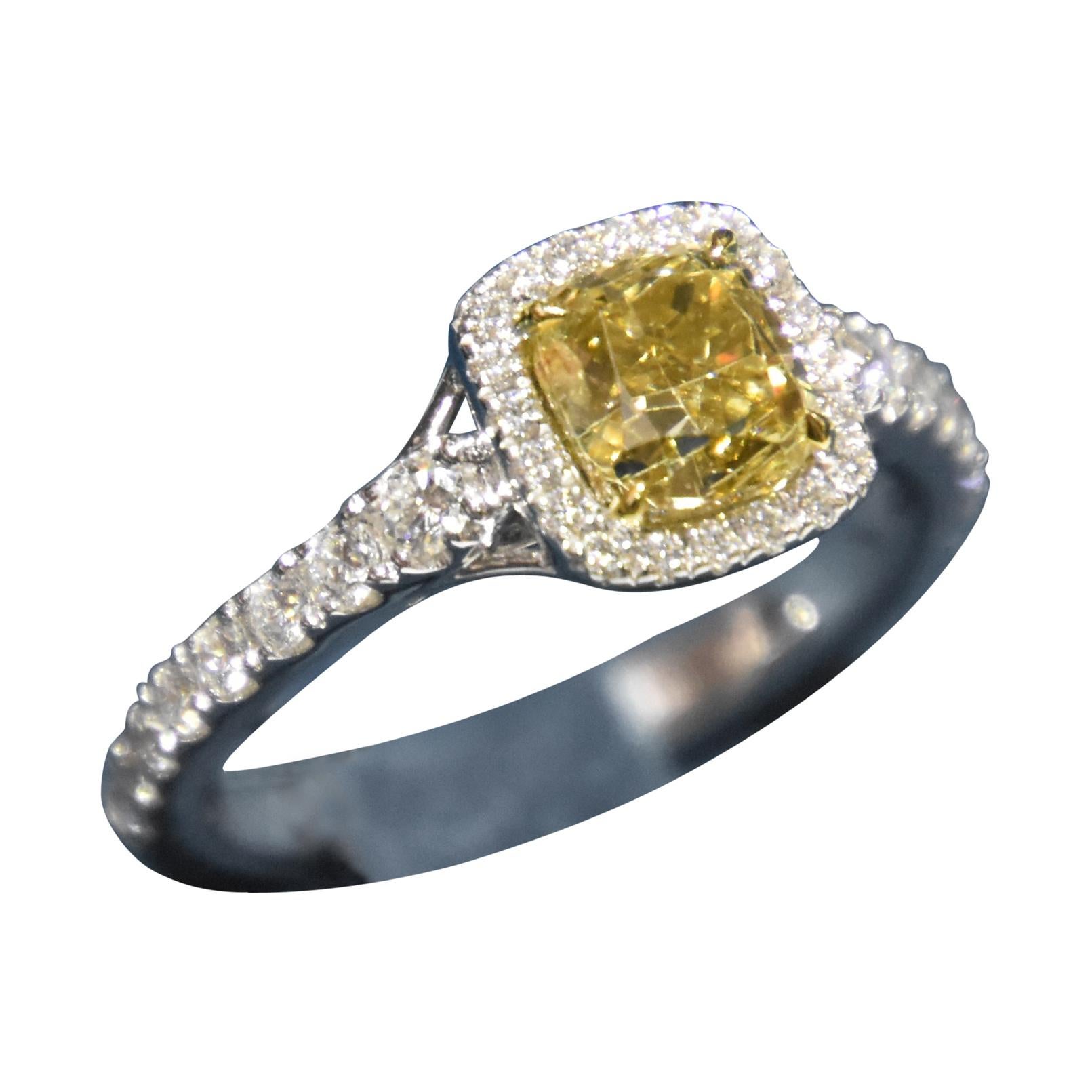 KAHN GIA Certified 1.58 Carat Fancy Brown Yellow Diamond Ring For Sale