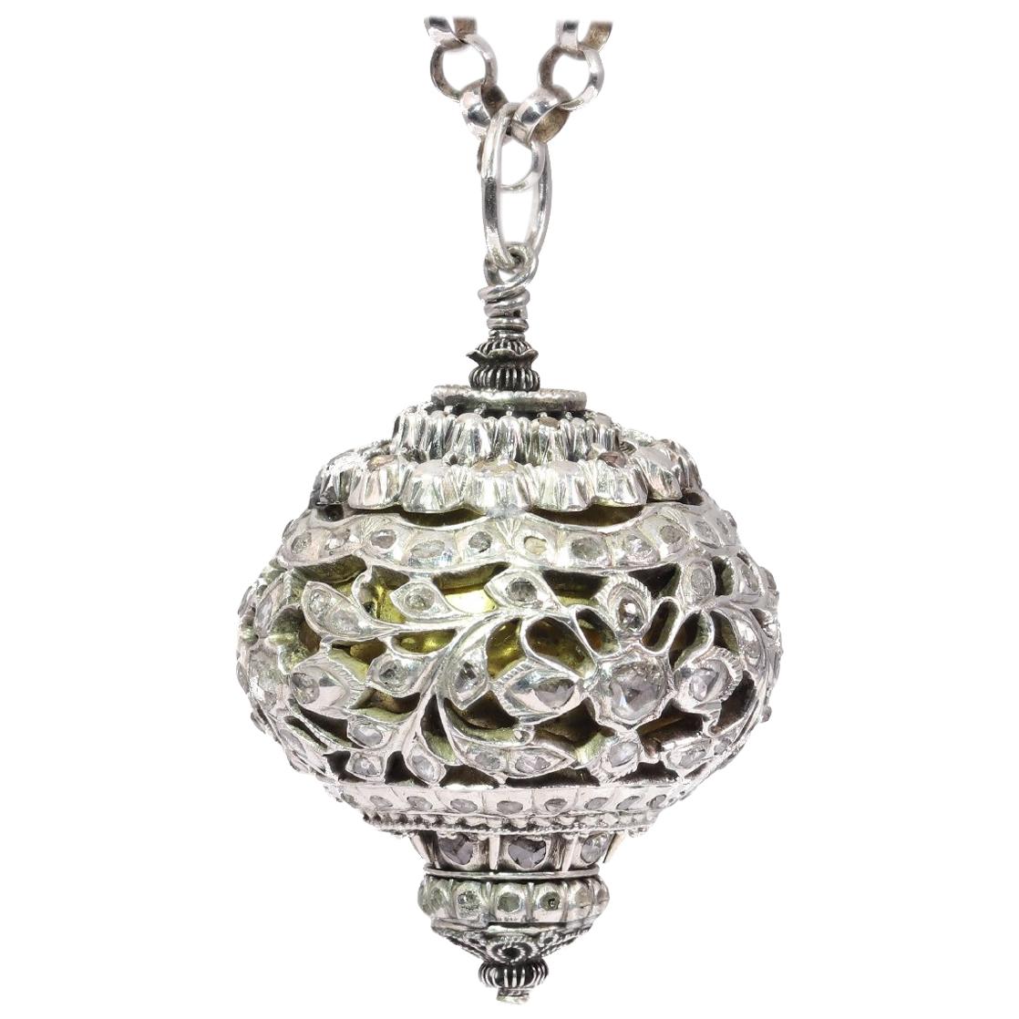 Antique 16th Century Diamond Embellished Pomander Sphere