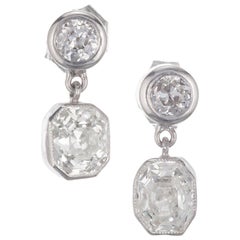 Peter Suchy GIA Certified 1.87 Carat Diamond Platinum Dangle Earrings