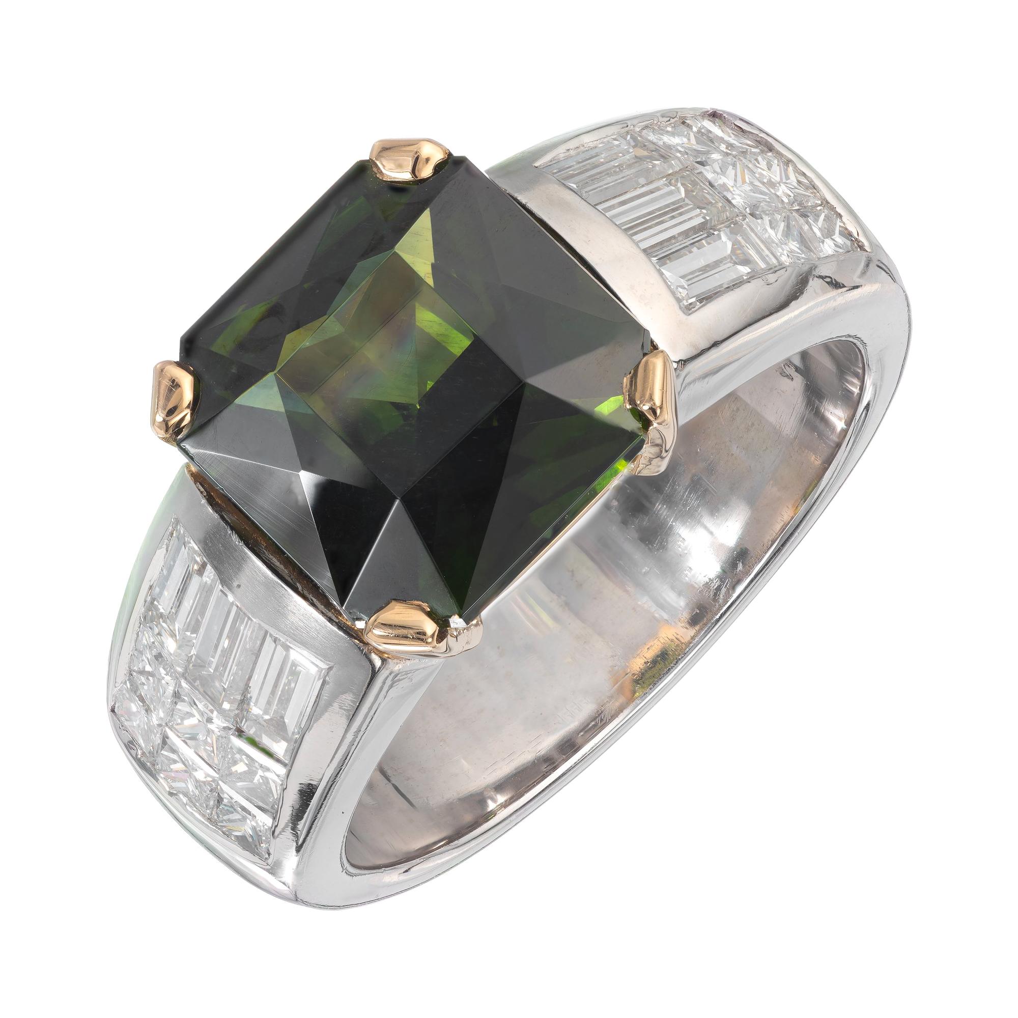 Peter Suchy GIA Certified 5.19 Carat Zircon Diamond Platinum Gold Ring