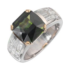 Bague Peter Suchy en or et platine avec zircon de 5,19 carats certifié GIA et diamants