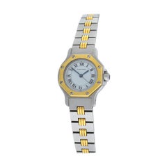 Ladies Cartier Santos Octagon Steel 18 Karat Yellow Gold Automatic Watch