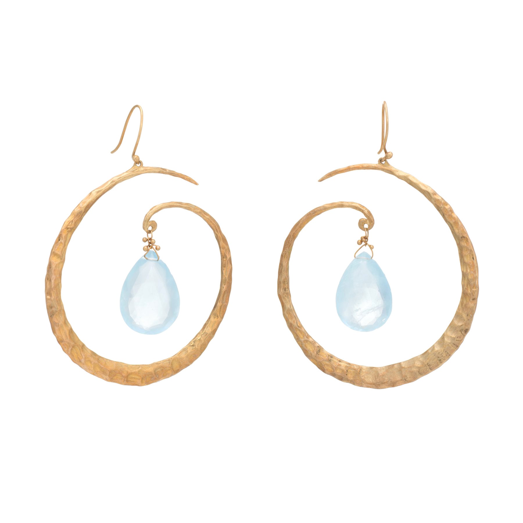 18 Karat Large Hoop Drop Earrings For Sale at 1stDibs