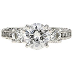 Platinum Tacori 1.54 Carat Diamond Ring GIA Certified