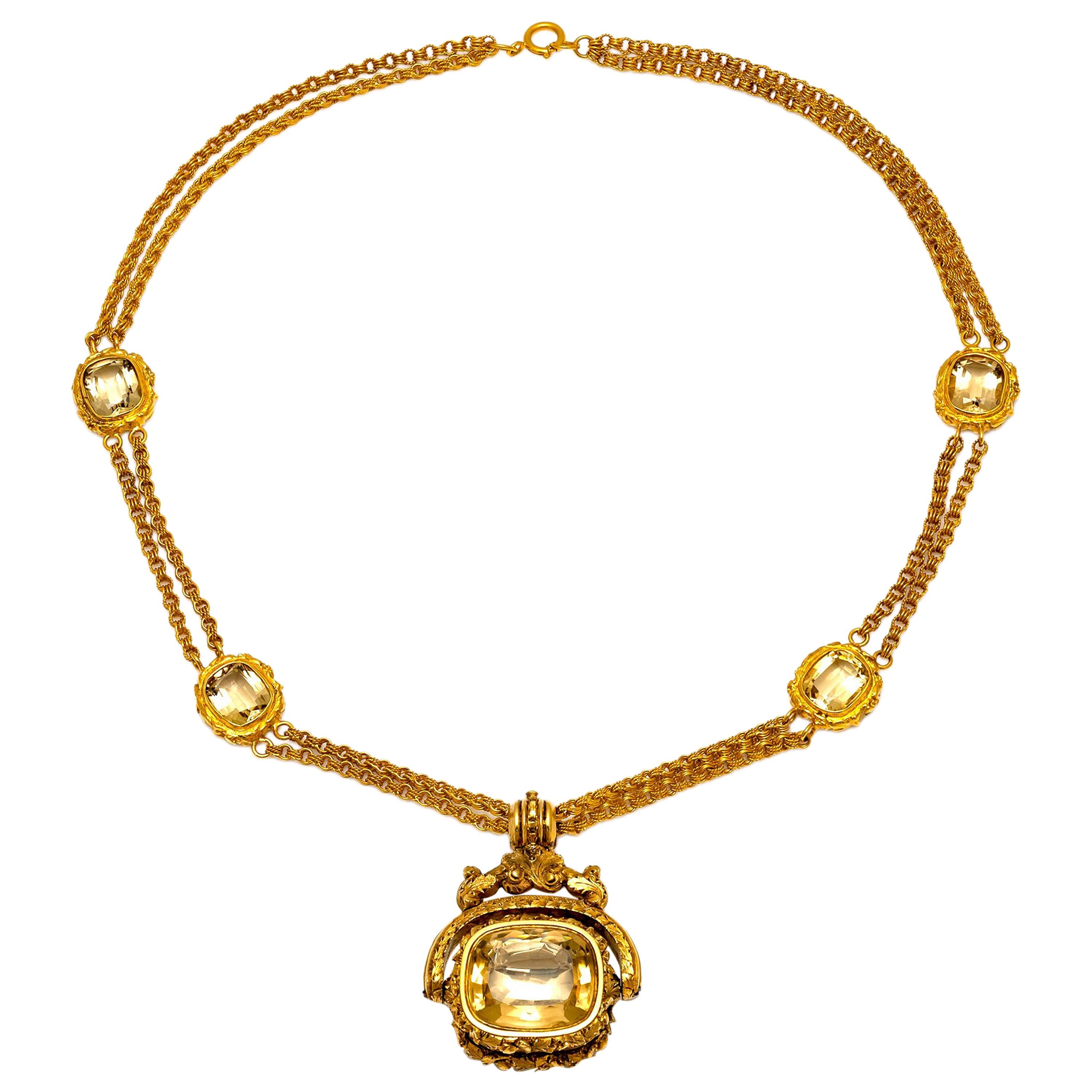 Victorian Citrine Necklace