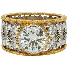Antique Buccellati Diamond Two-Color Gold Open Work Ring
