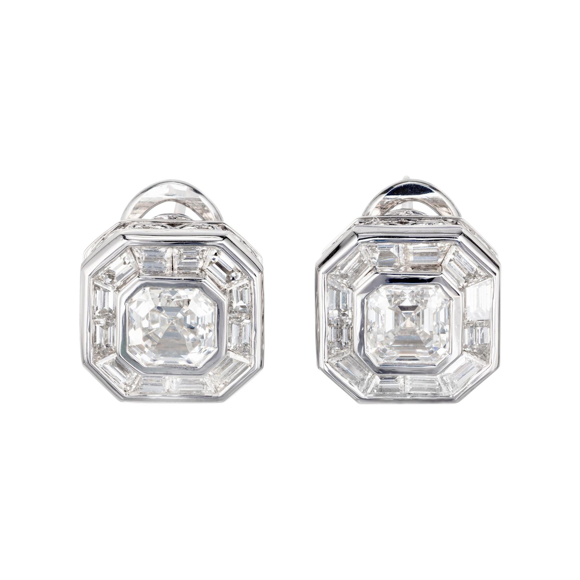 Peter Suchy GIA Certified 2.04 Carat Diamond Platinum Earrings For Sale