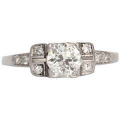 Antique .52 Carat Diamond Platinum Engagement Ring