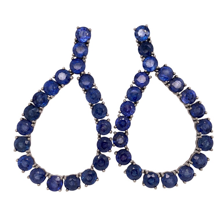 Ruchi New York Blue Sapphire Chandelier Earrings For Sale