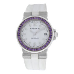 Ladies Bvlgari Diagono DG35S Steel Sapphire Automatic Date Watch