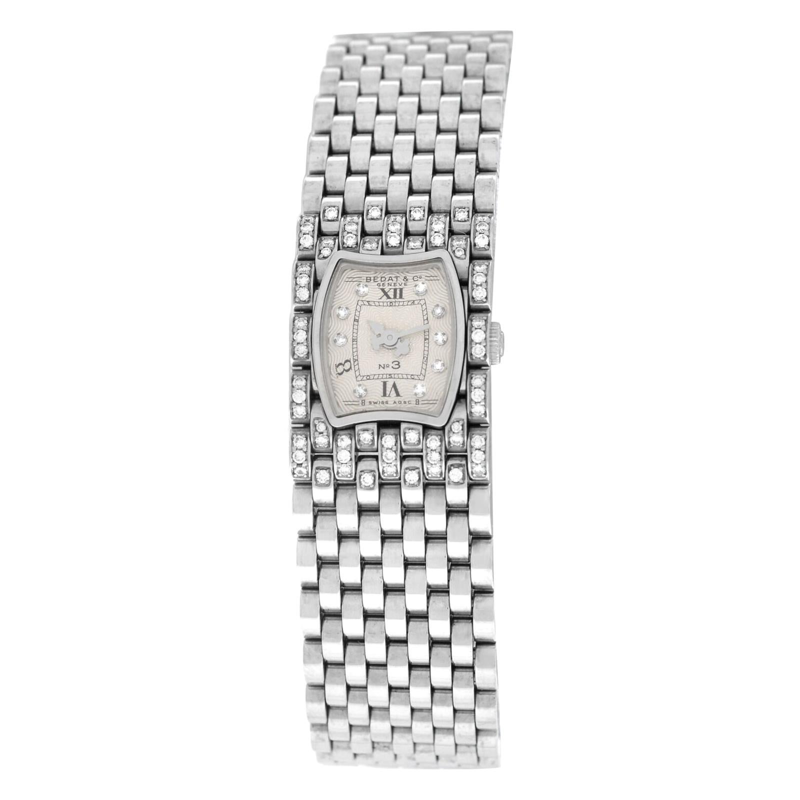 Ladies Bedat & Co No 3 Ref. 308 Stainless Steel Diamonds Quartz Watch For Sale