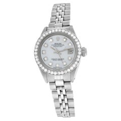 Ladies Rolex Oyster Perpetual Date 6917 Stainless Steel Diamond MOP 26MM Watch