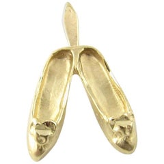 14 Karat Yellow Gold Ballet Slippers Charm