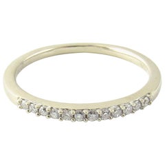 Vintage 14 Karat White Gold Diamond Wedding Band Ring