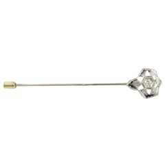 10 Karat White Gold and Diamond Stick Pin