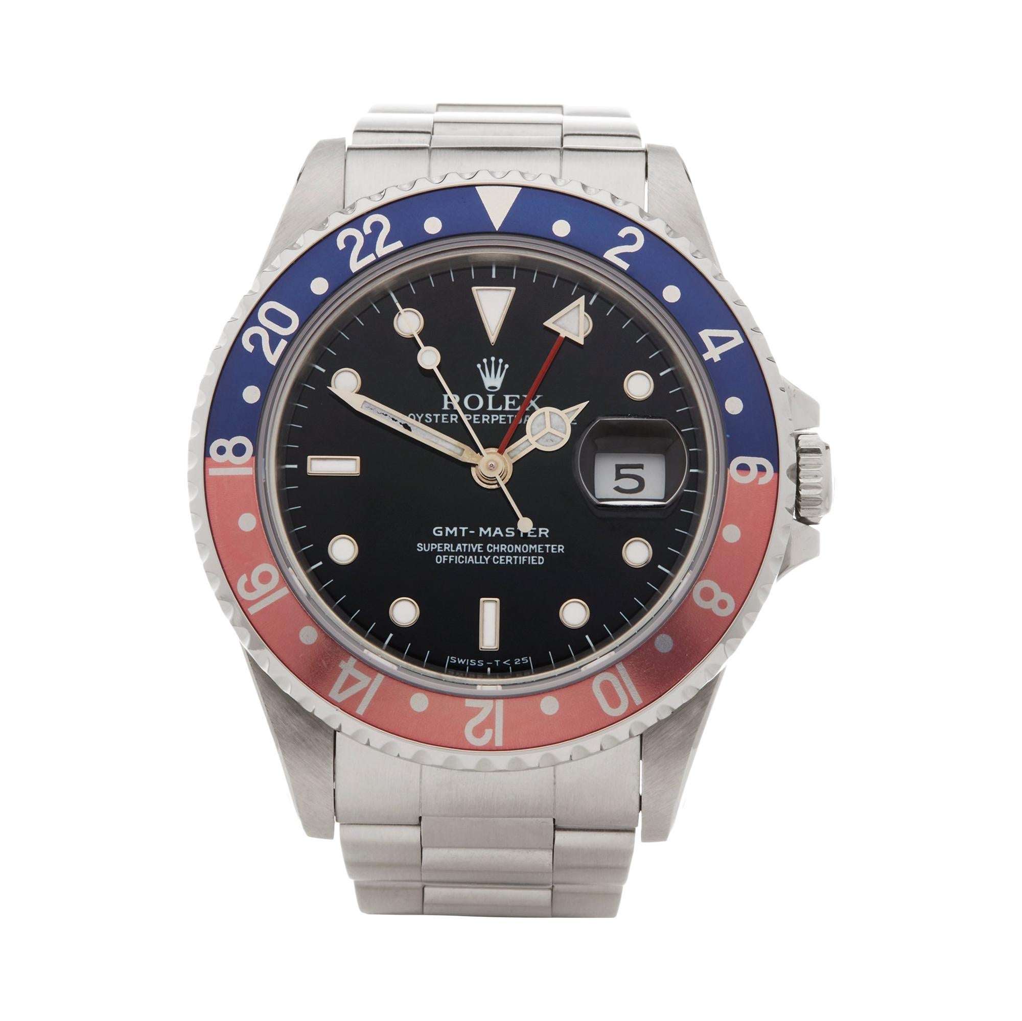 Rolex GMT Master Pepsi Stainless Steel 16700 Wristwatch