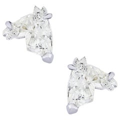 Horse Head Shaped Diamond Stud Earrings