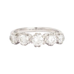 Antique Art Deco 1.75 Carat Brilliant Cut Diamond 5-Stone Ring