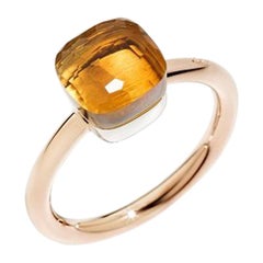 Pomellato Nudo Petit Ring in White and Rose Gold Citrine Quartz A.B403-O6-OV