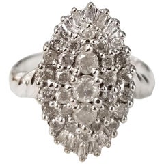 Vintage 14 Karat White Gold Diamond Wedding Ring