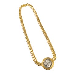 Bulgari Collier en or lourd et pièces de monnaie grecques anciennes