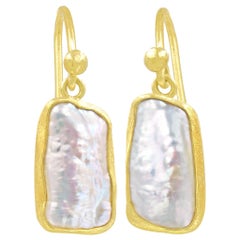 Petra Class Iridescent Natural Freshwater Pearl Dangle Drop Earrings