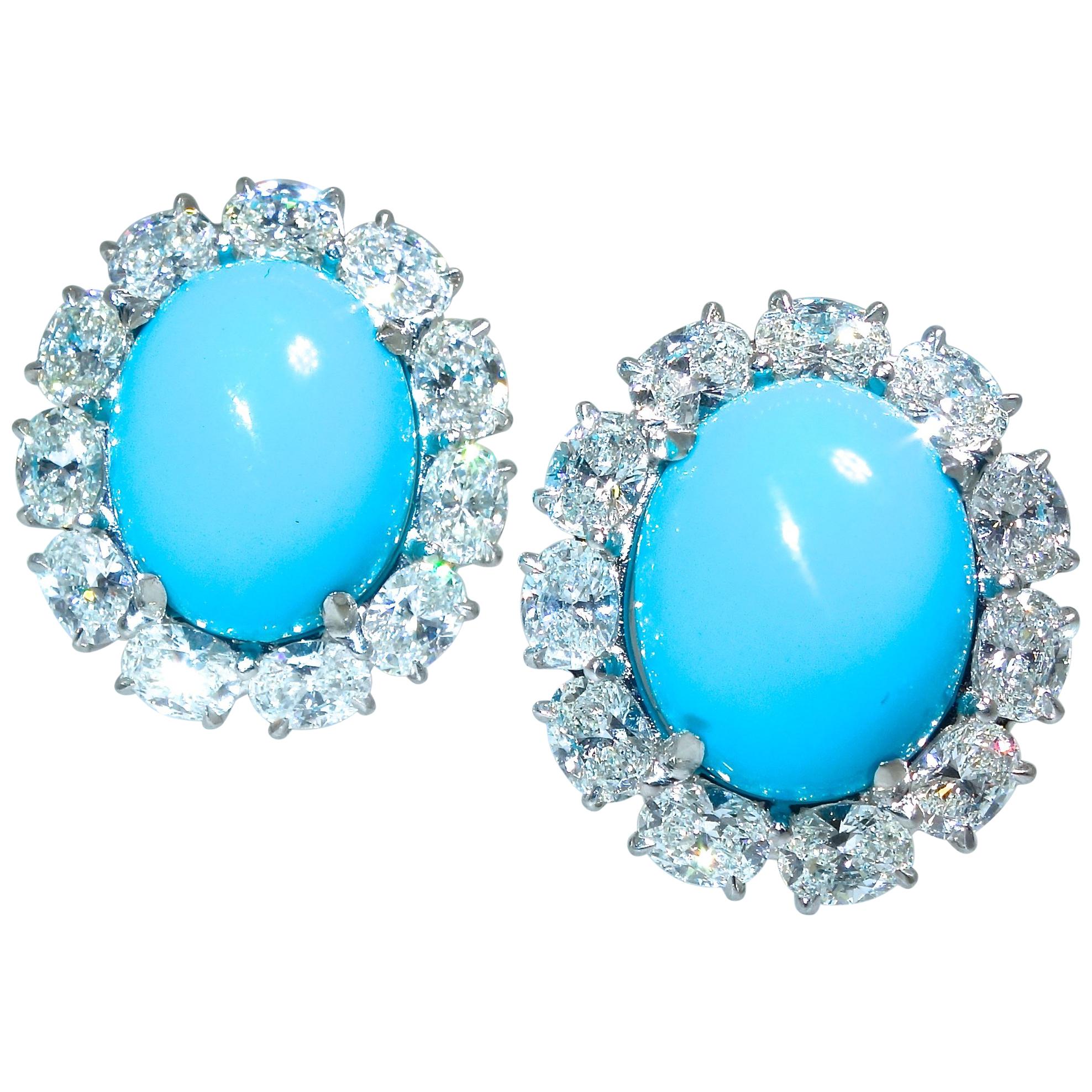 Diamond and Turquoise Earrings