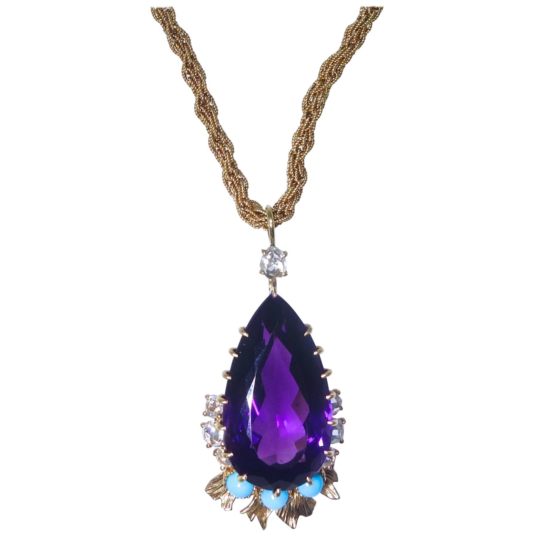 Cartier France Siberian Amethyst Necklace, circa 1950