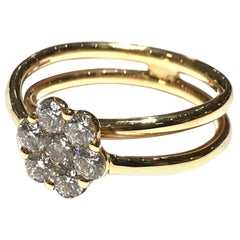 Crivelli Diamond Criss Cross Flower Ring 1.00 Carat Diamond VS Clarity EF Color