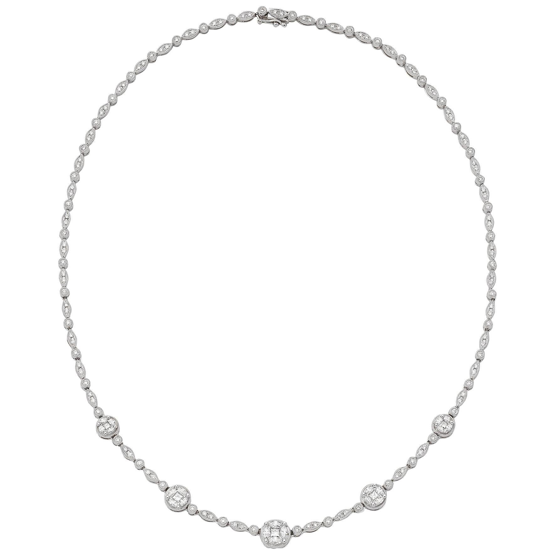 Jye's International White Gold Diamond Necklace