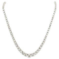 Diamond Necklace and Diamond Bracelet Suite 205 Round Diamonds 13.05 Carat