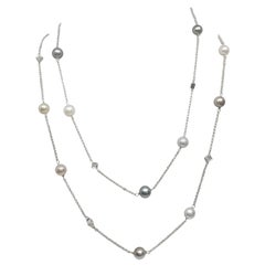 14 Karat "Diamonds and Pearls by the Yard" Necklace