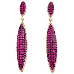 Ruchi New York Drop Ruby and Diamond Pavé Earrings