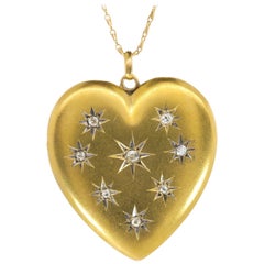 Art Nouveau Diamond Heart Locket