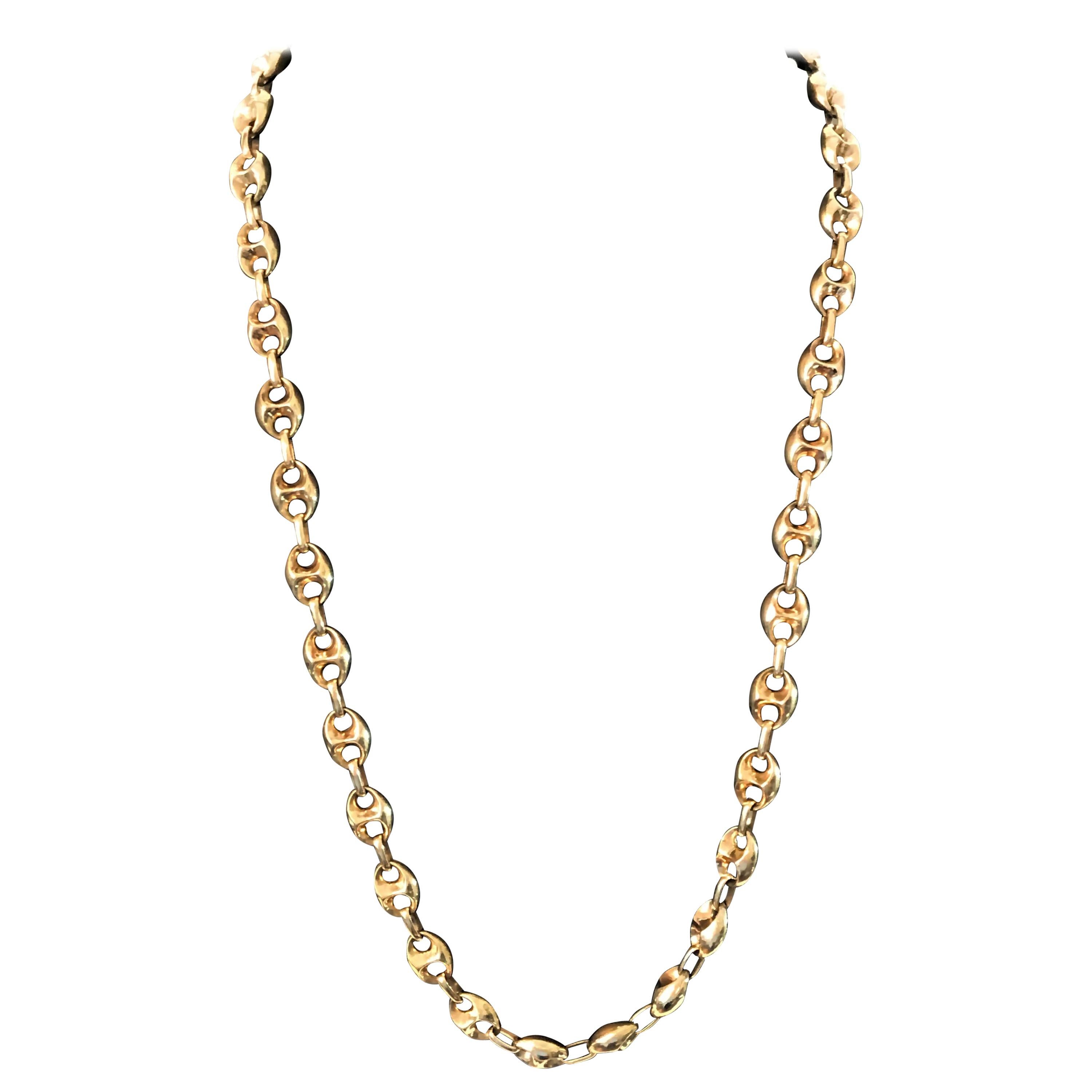 14 Karat Yellow Gold Mariner Link Style Chain Necklace