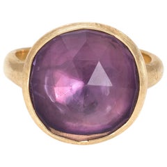 Estate Marco Bicego Amethyst Ring Jaipur 18 Karat Yellow Gold Fine Jewelry