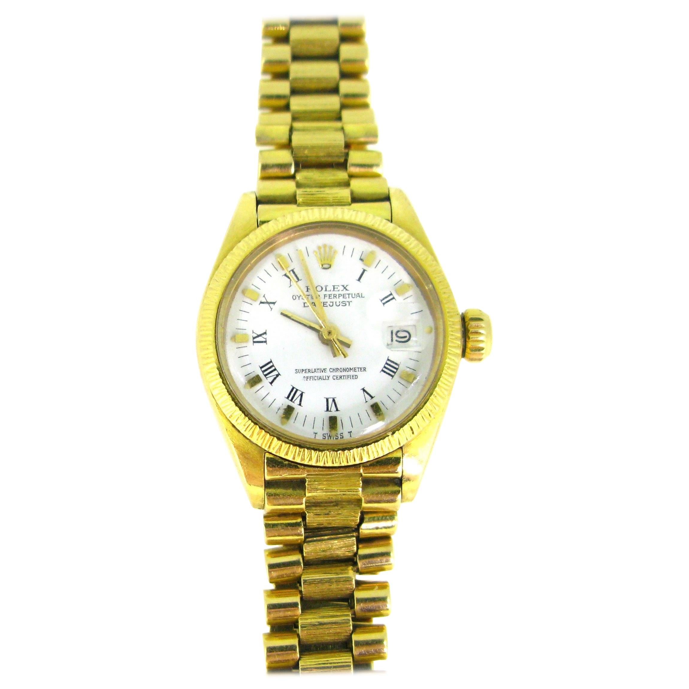 Rolex Oyster Perpetual Datejust 6927 Yellow Gold 1975 Ladies Watch