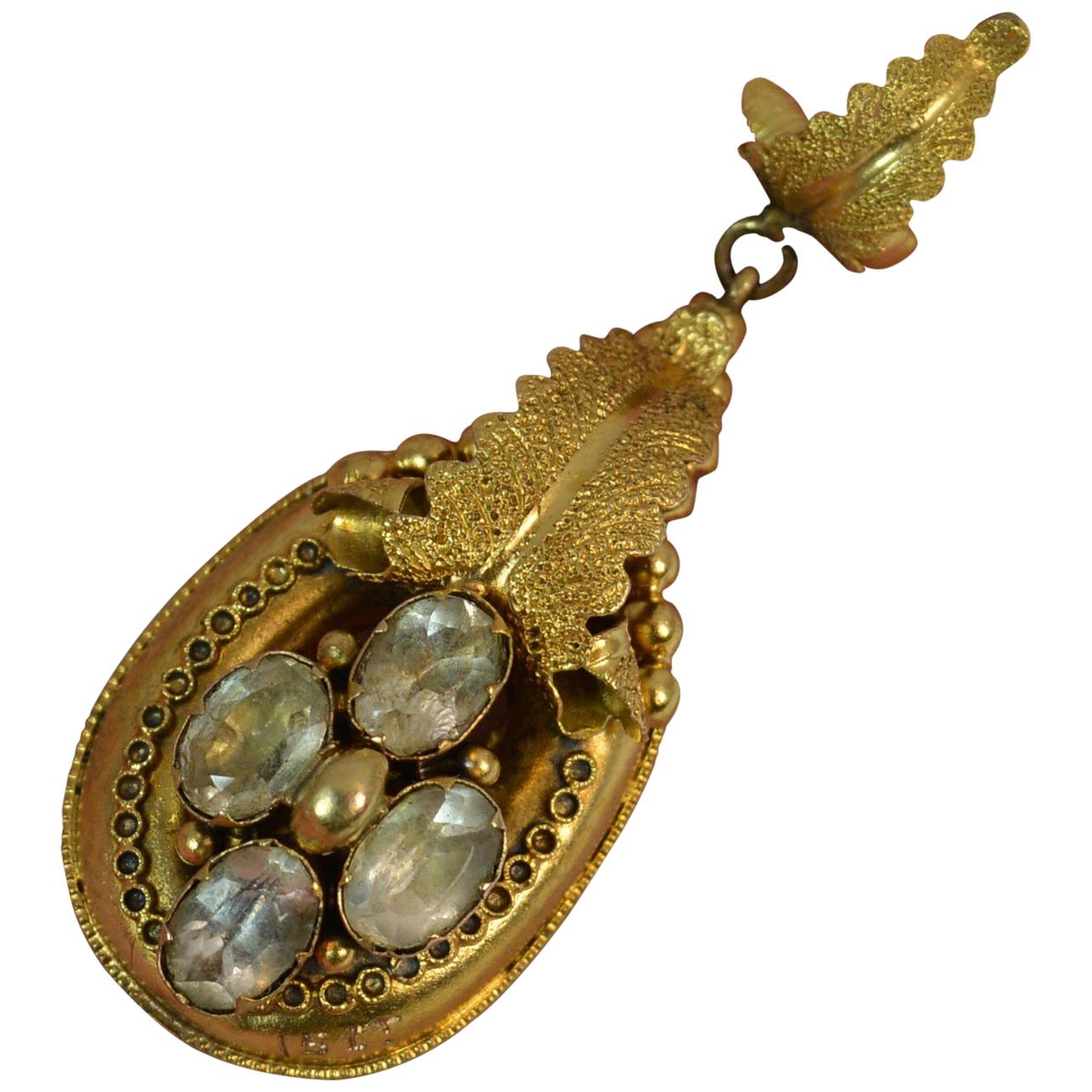 Early Victorian 15 Carat Gold and Rock Crystal Pendant