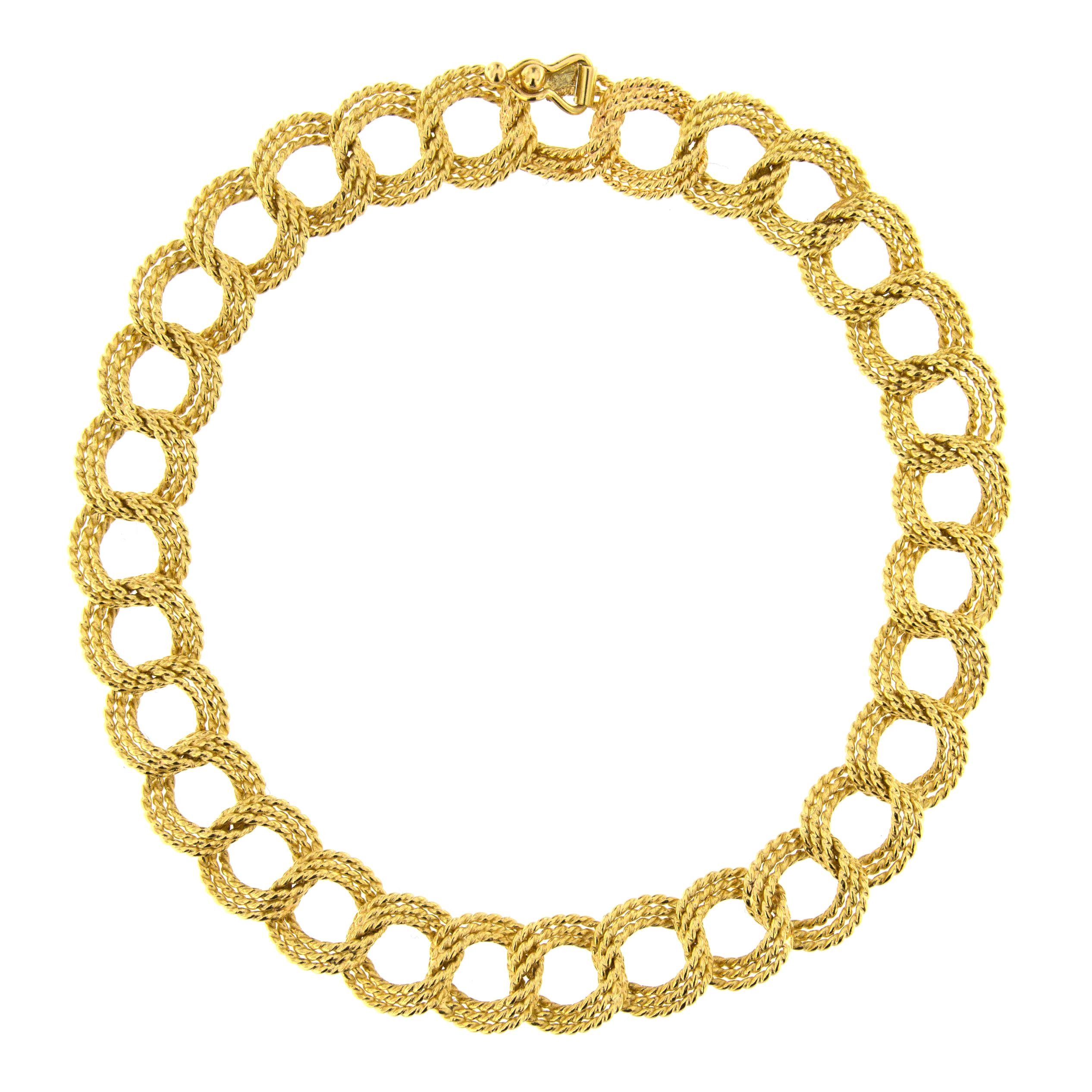 Cartier Chain Link Bracelet Set in Solid 18 Karat Yellow Gold at