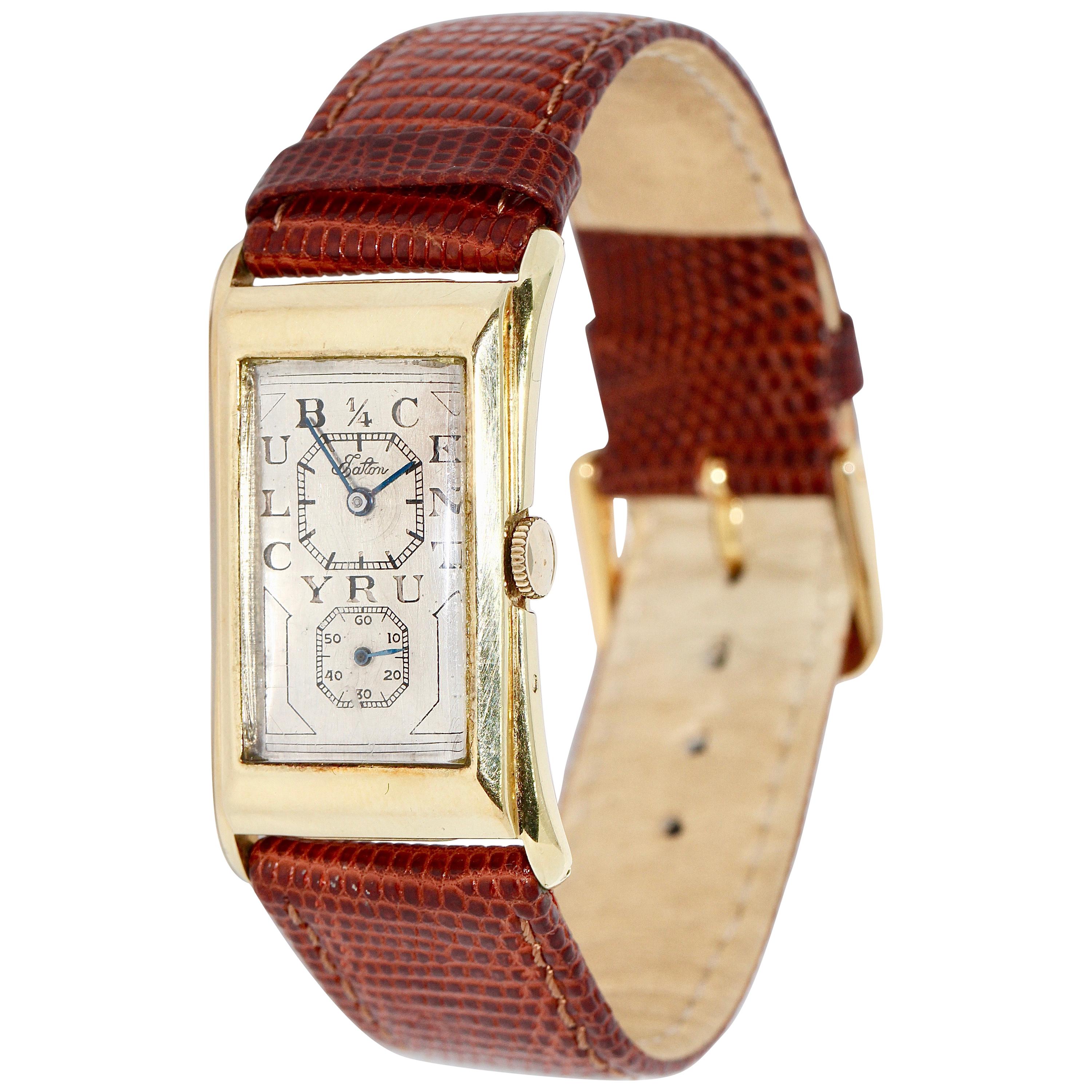 Rolex Prince 1/4 Quarter Century Club Eaton 1490 Vintage Watch 14 Karat Gold