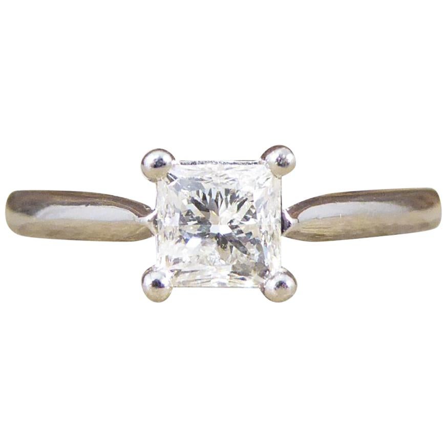 Princess Cut 0.50 Carat Diamond Solitaire Engagement Ring in Platinum