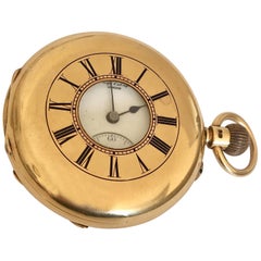 18 Karat Gold Antique Half Hunter Pocket Watch Sign McCabe Royal Exchange London