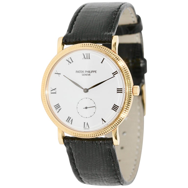 Patek Philippe 3919 Calatrava 18 Karat Gold Wristwatch For Sale at 1stDibs
