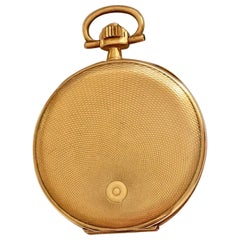 14 Karat Gold Slim Full Hunter Cased Audemars Freres Geneve Pocket Watch