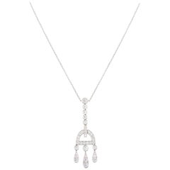 Tiffany & Co. Platinum Jazz Buckle Diamond Pendant Necklace 1.46 Carat