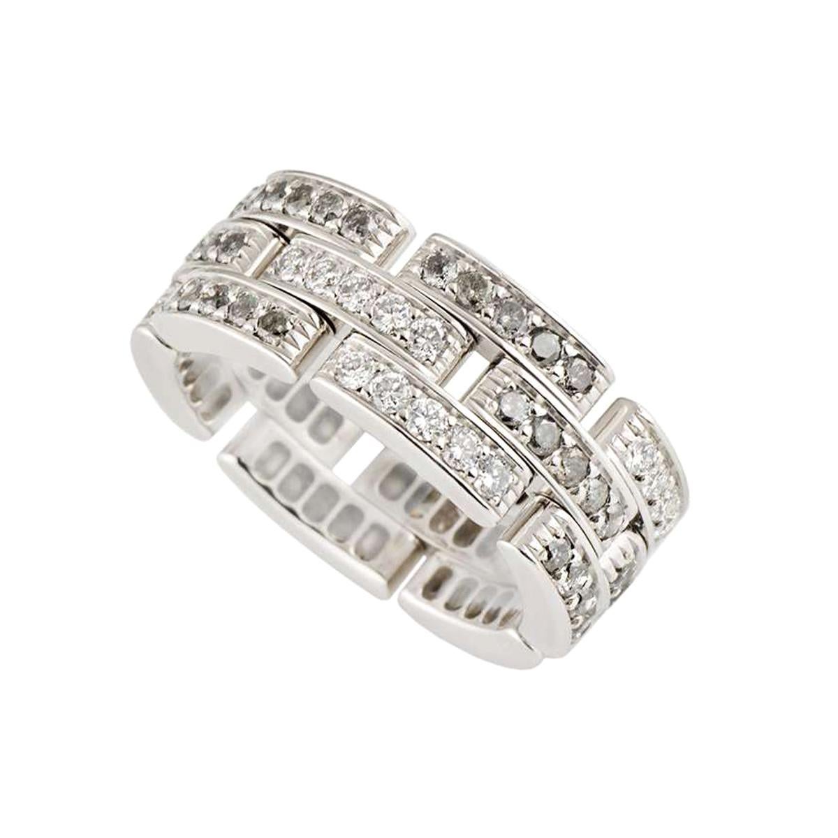Cartier Maillon Panthere Diamond Links and Chain Ring 1.53 Carat